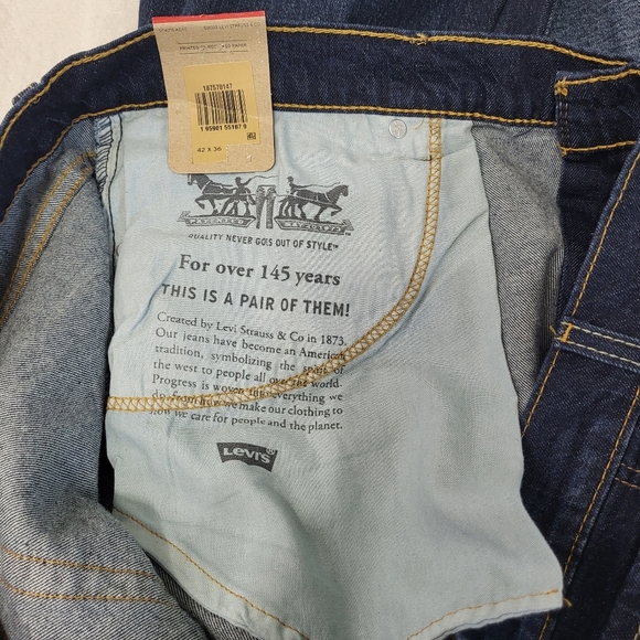 Levis Mens 541 Athletic Taper. 42x36 Big And Tall Dark Blue Jeans. - Picture 11 of 12